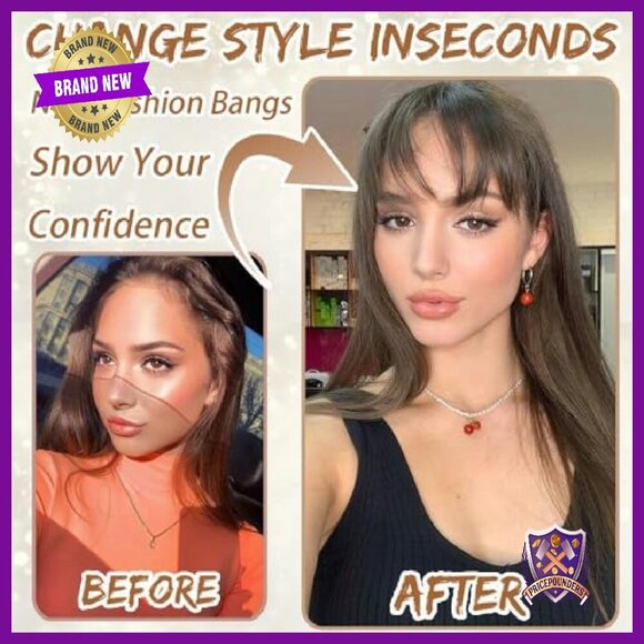 Human Hair Topper with Bangs Clip for Thinning Hair Volume